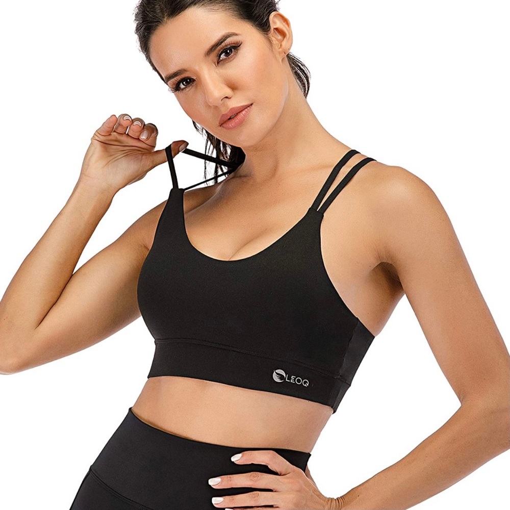 NWT LEOQ Strappy Sport Bra